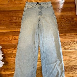 light washed flare jeans